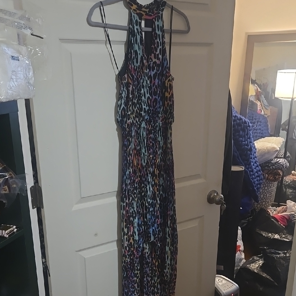 Multicolor Leopard Print Maxi Dress